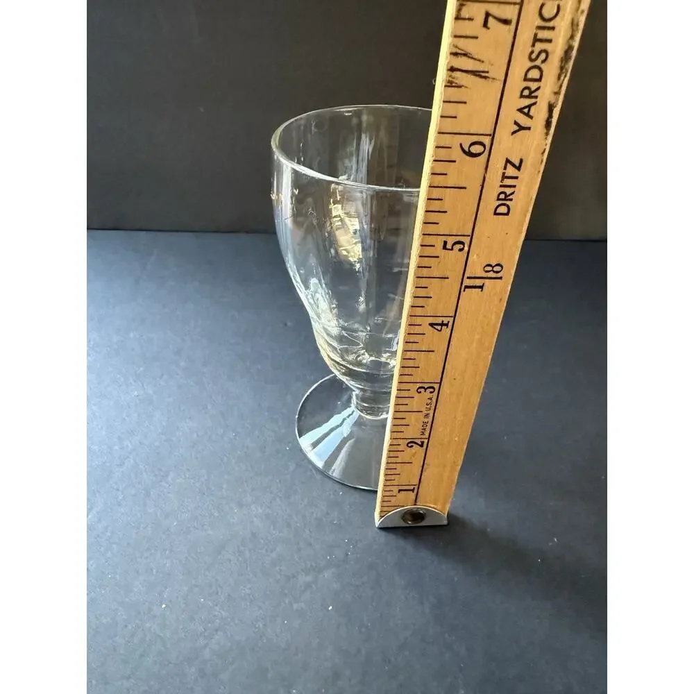 Vintage Juice Dessert Goblet Glasses Set (4) Footed Clear Glass Ice Tea Retro